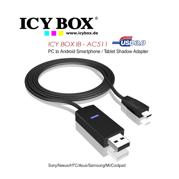 1496907849_1_10 ICY BOX PC to Android Smartphone/Tablet Shadow Adapter (IB-AC511) - Image 1