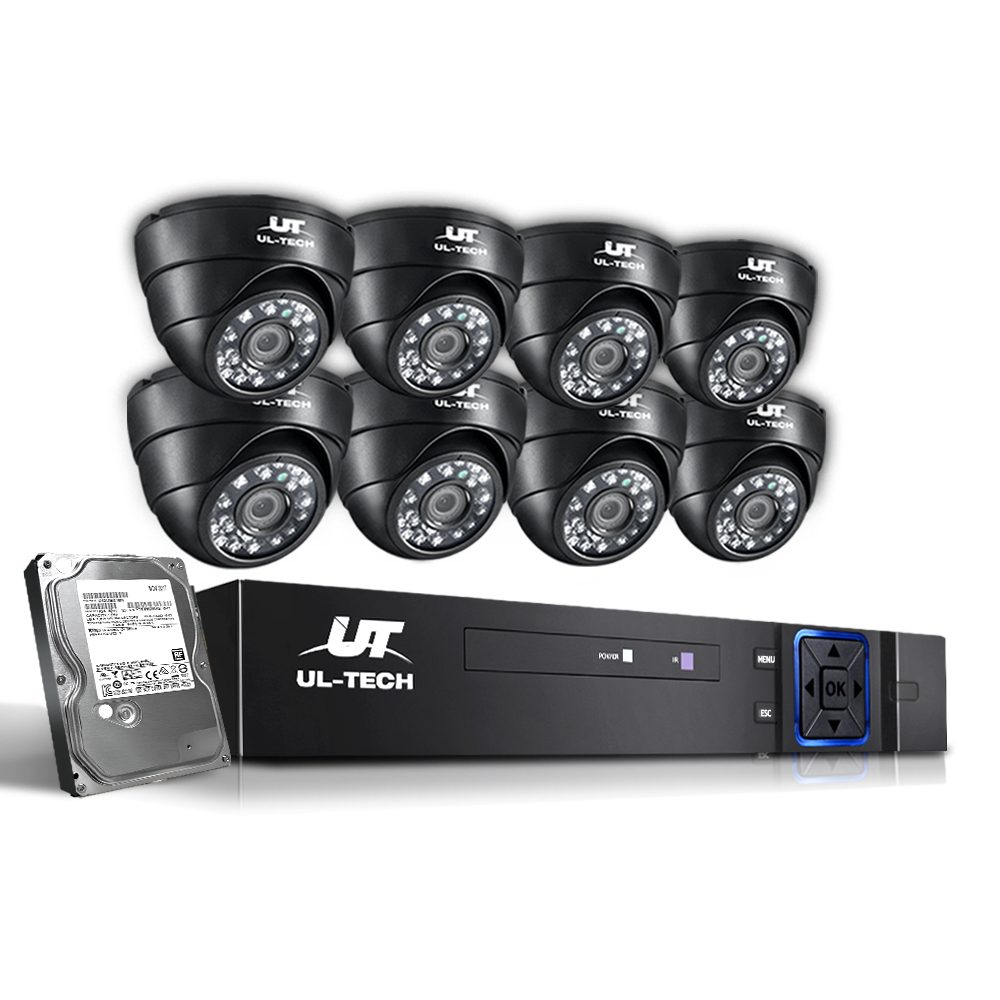 CCTV-8C-8D-BK-2T-16703-00 UL-tech CCTV Security System 8CH DVR 8 Cameras 2TB Hard Drive - Image 1