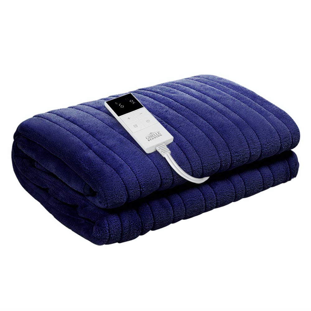EB-THROW-RUG-NVB-6822-00 Giselle Bedding Electric Throw Blanket - Navy - Image 1