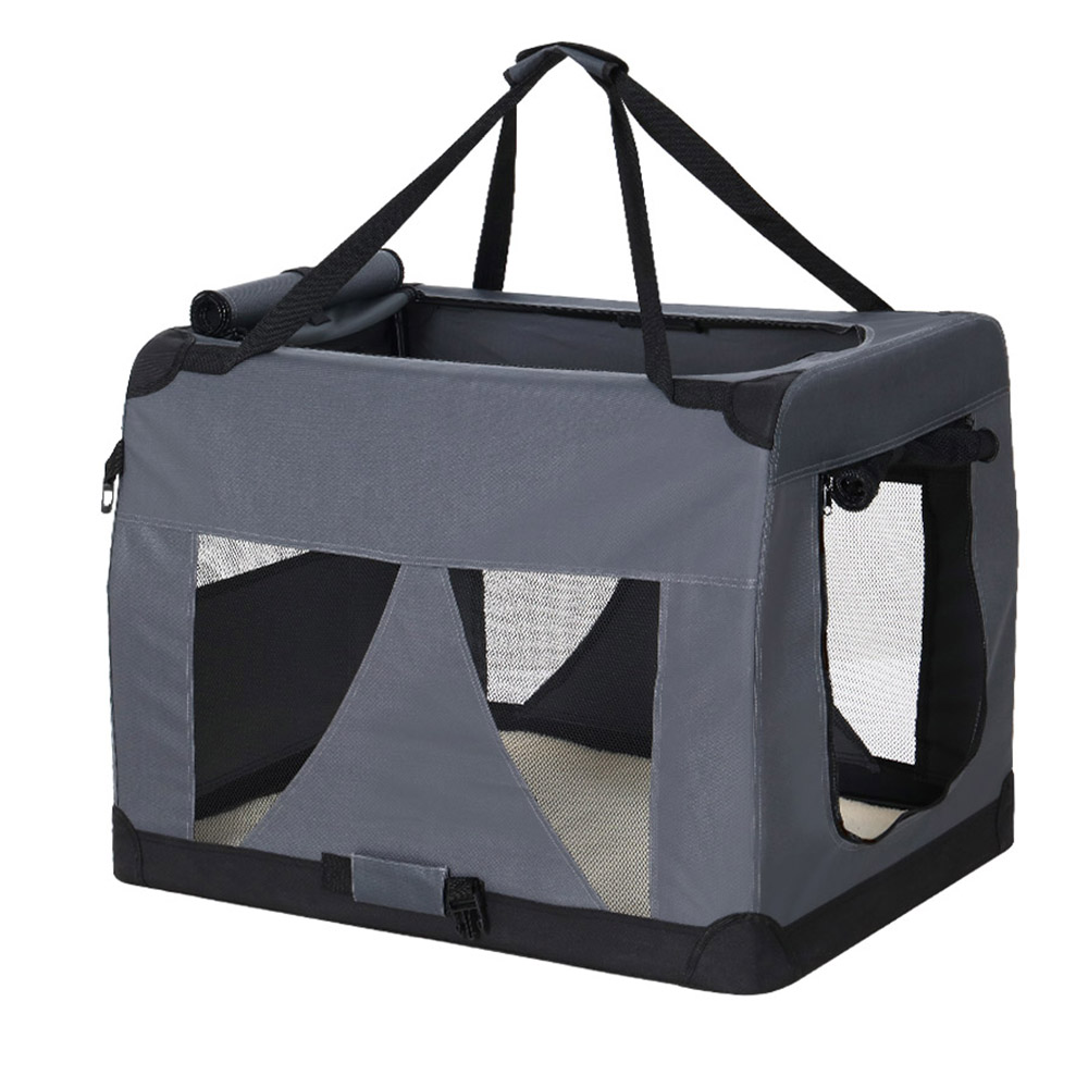 PET-CARRIER-4XL-GR-00 i.Pet Pet Carrier Soft Crate Dog Cat Travel 121x80CM Portable Foldable Car 4XL - Image 1