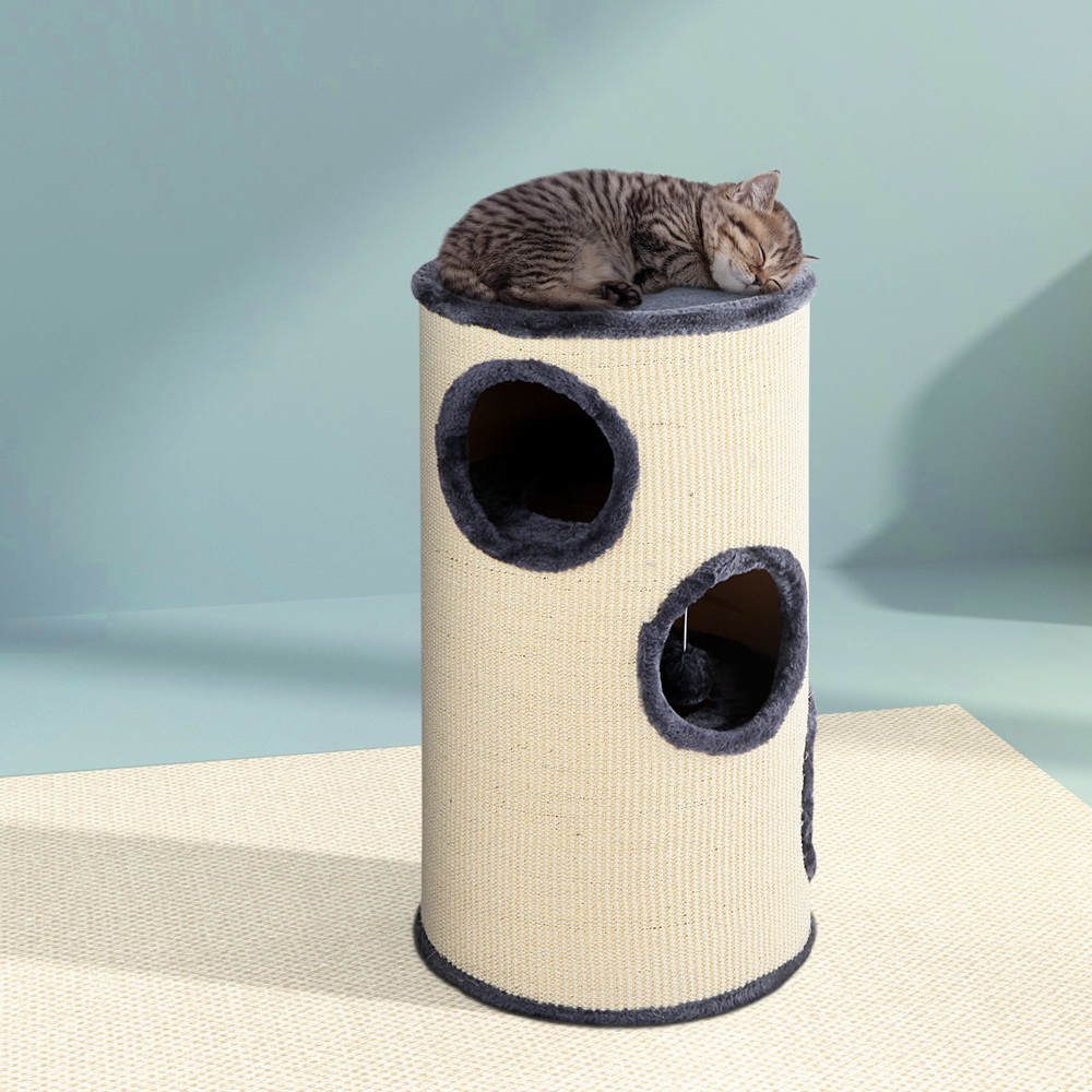 PET-CAT-005P-70-GR-5520-07 i.Pet Cat Tree 70cm Scratching Post Tower Scratcher Trees Wood Condo House Toys - Image 1