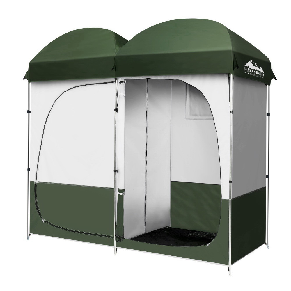 TENT-C-CR-DOU-00 Weisshorn Double Camping Shower Toilet Tent Outdoor Portable Change Room - Image 1
