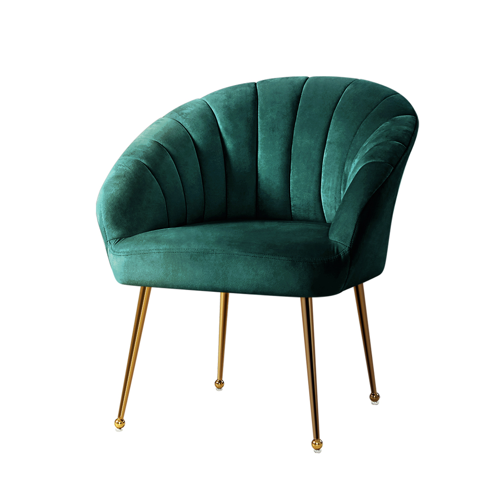 UPHO-C-ARM-5107-GR-28868-00 Artiss Armchair Velvet Green Eloise - Image 1