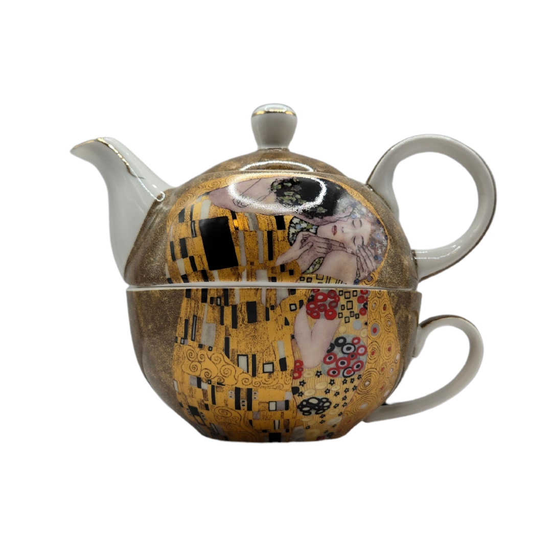 V1026-KLCCW121T-202506231536-00 The Kiss Tea-for-One Set - Fine Bone China with Infuser & Loose-Leaf Tea - Image 1