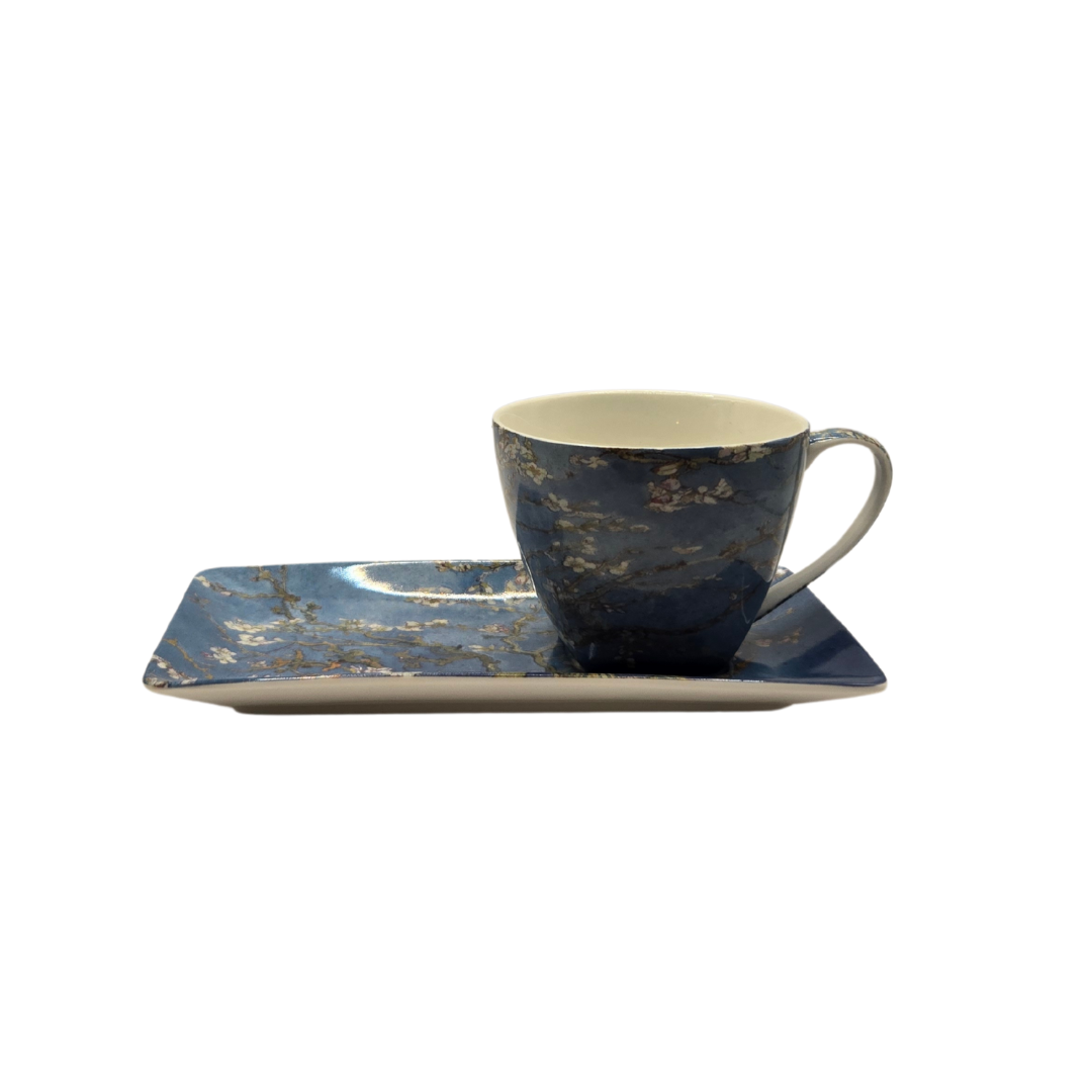 V1026-KLCCW744AB-202506231536-00 Van Gogh Almond Blossom Cup & Saucer Set - Fine Bone China - Image 1