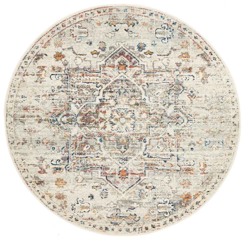 V107-CEN-911-SILV-240X240-208113-00 Century 911 Silver Round by Rug Culture - 240X240CM - ROUND - Image 1