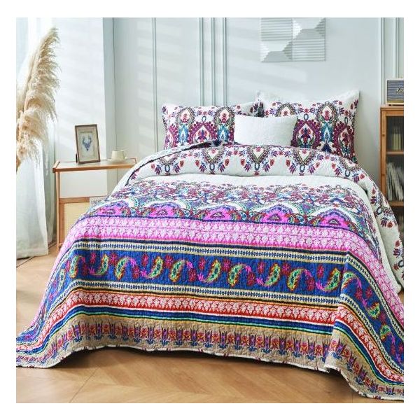 V107-KD3400KS-197596-00 St Clair 100% Cotton Quilted 2 pcs Bedspread Coverlet Set King Single - Image 1
