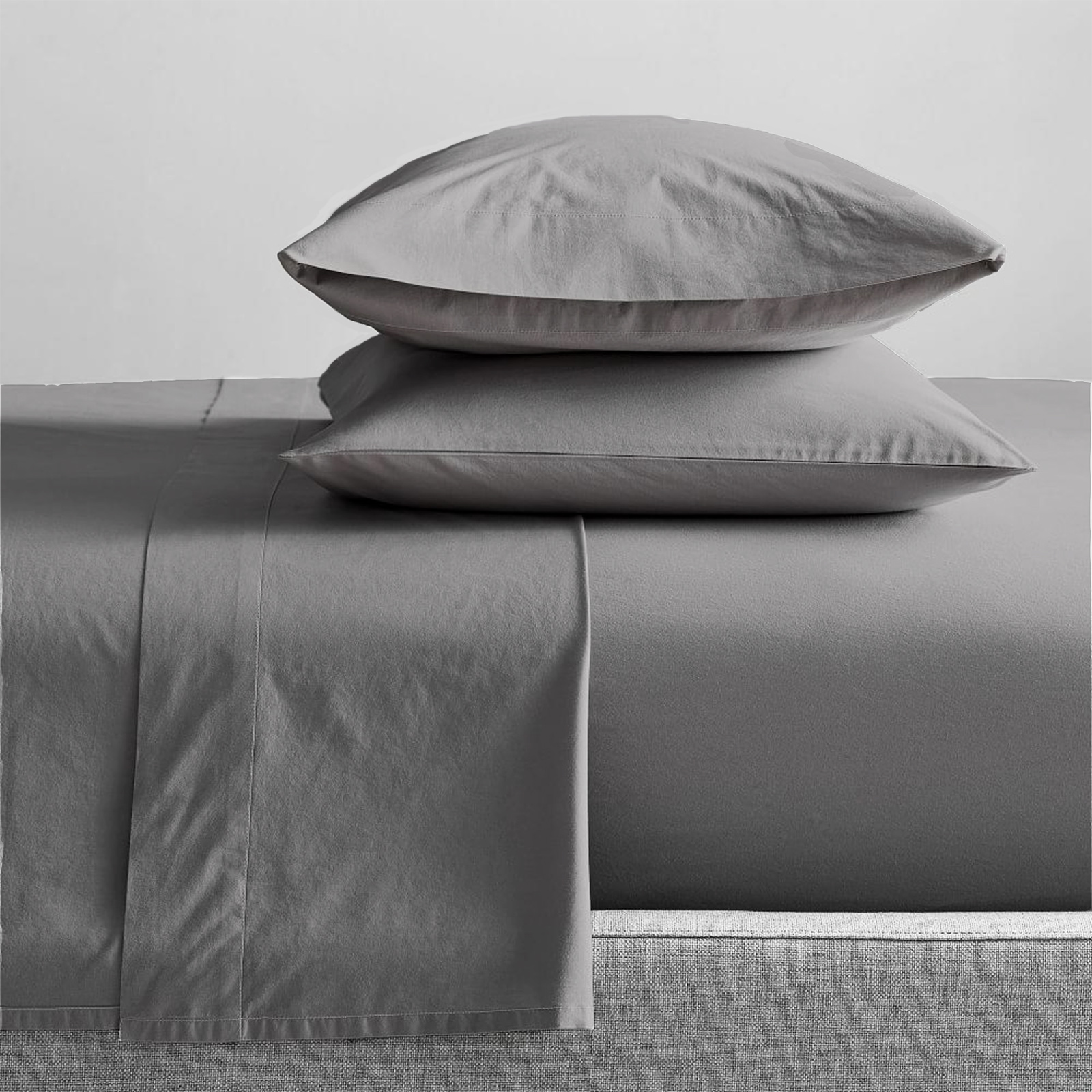 V107-SH315100-196224-00 300 Thread Count 100 % Organic Cotton Steel Grey Sheet Sets by Renee Taylor Mega King - Image 1