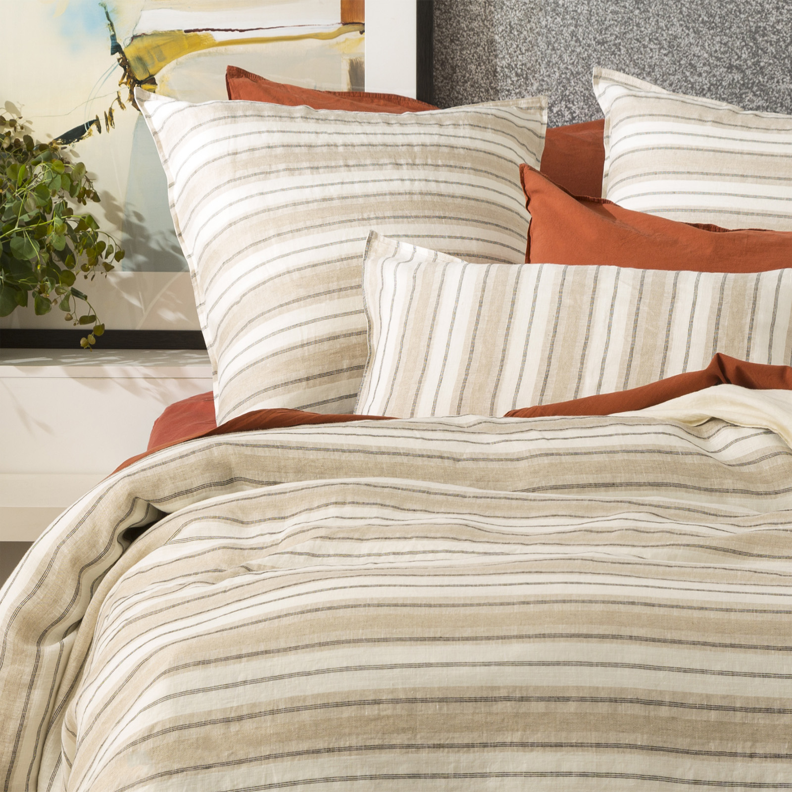 V107-SH317940-196144-00 Bardot Yarn Dyed 100 % French Linen European Pillowcase by Renee Taylor - Image 1