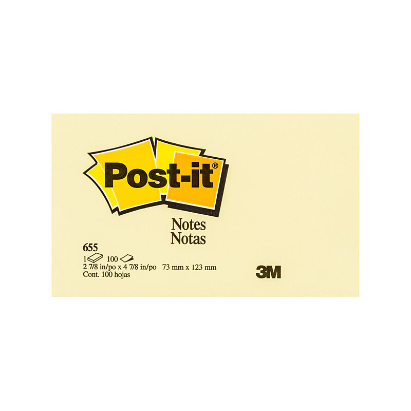 V177-D-PI70005128395_PI70005128395__86513_1 POST-IT Note 655 Yellow 73X123 Box of 12 - Image 1