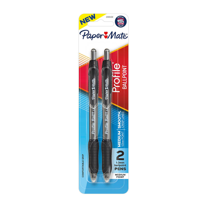 V177-D-PM2095458-30190-00 PAPER MATE Profi RT 1.0 Ball Pen Black Pack 2 Box of 6 - Image 1
