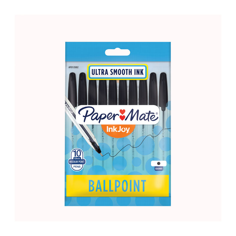 V177-D-PMAP012982_uc__02135_1 PAPER MATE Inkjoy100ST Ball Pen BlackPack 10 Box of 12 - Image 1