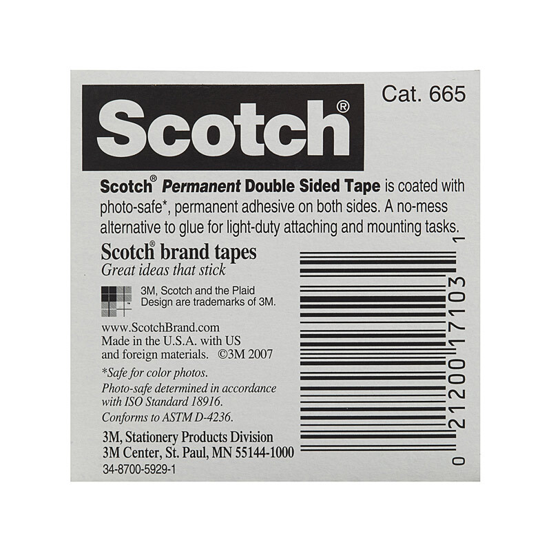 V177-D-SCT70016028493-SCT70016028493__83586-00 SCOTCH D-S Tape 665 12mm Box of 12 - Image 1
