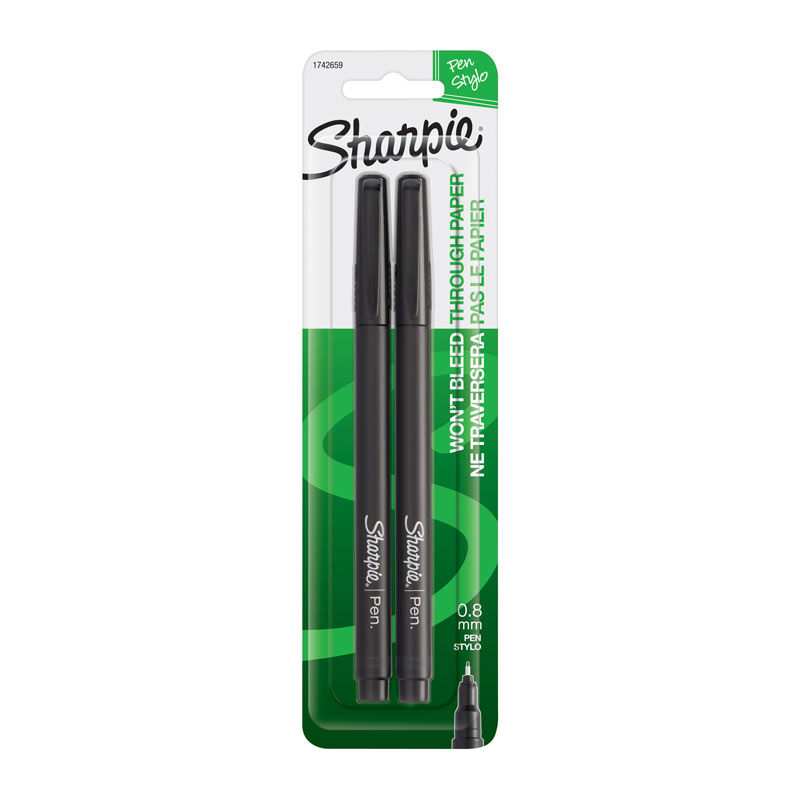 V177-D-SH1742659-34188-00 SHARPIE Pen Fine Black Pack 2 Box of 6 - Image 1