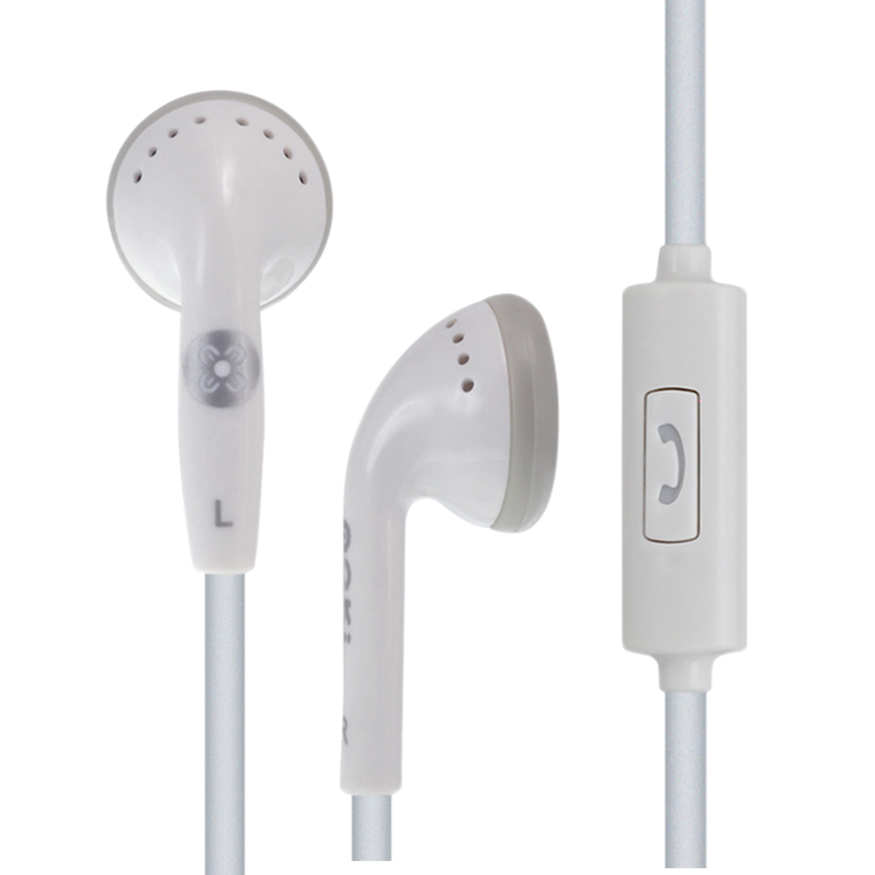V177-HPMCMW-ACC-HPMCMW-00__41226-00 MOKI In-Ear Earphone with In-Line Mic & Control - White - Image 1