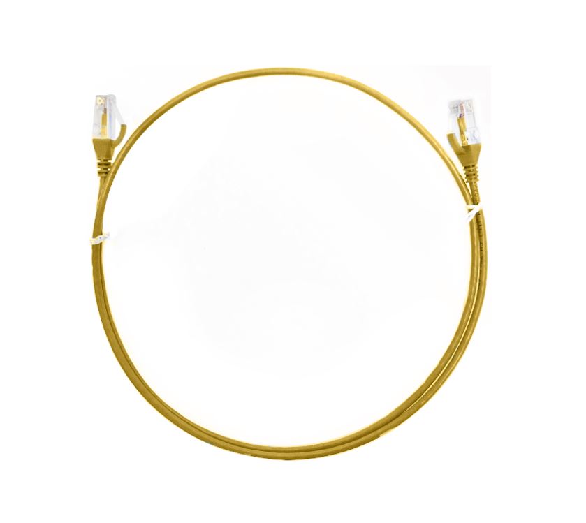 V177-L-CBAT-CAT6THINYE-10M_CBAT-CAT6THINYE-10M__64171_1 8WARE CAT6 Ultra Thin Slim Cable 10m / 1000cm - Yellow Color Premium RJ45 Ethernet Network LAN UTP Patch Cord 26AWG for Data Only, not PoE - Image 1