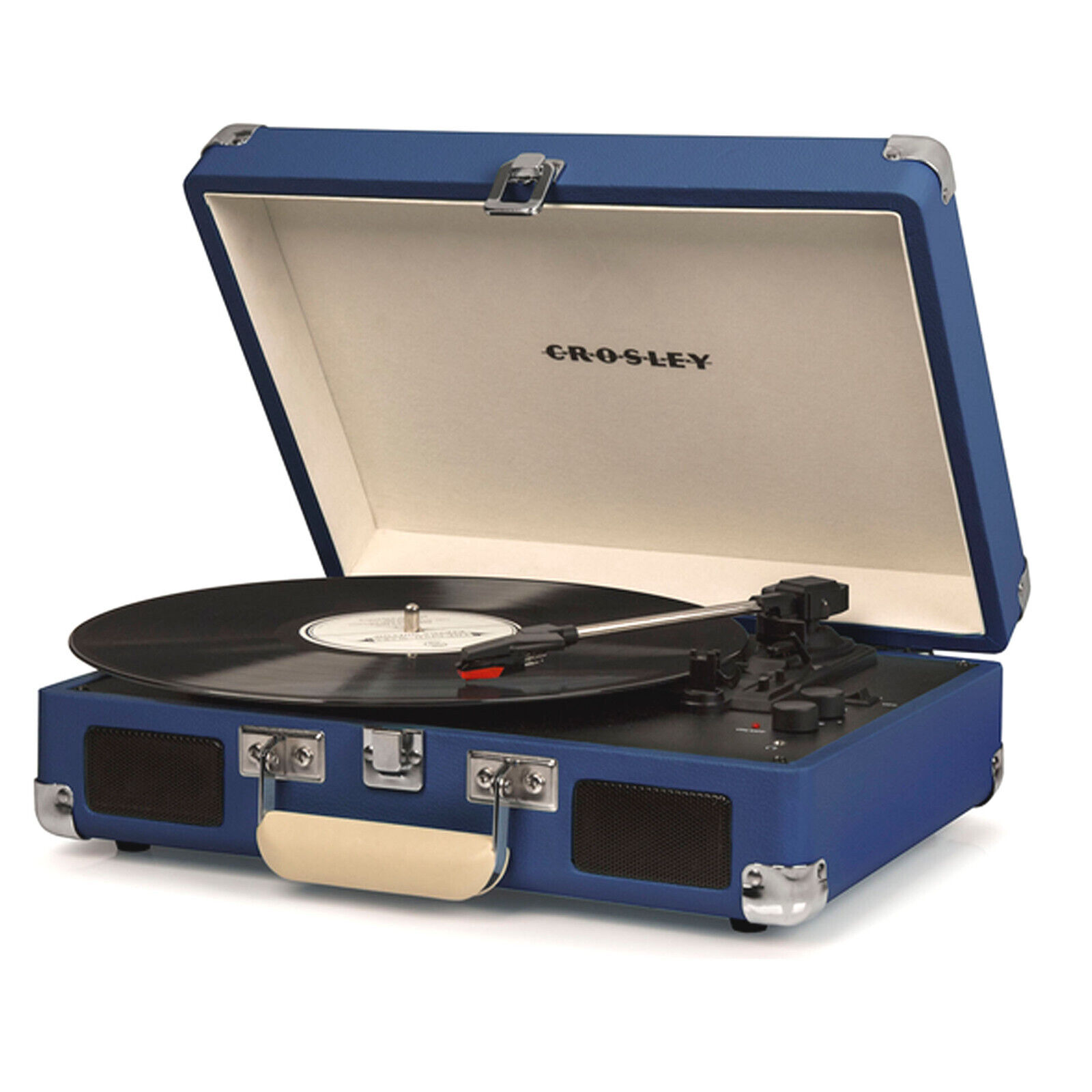 V185-8005FBL4-8005fbu1-00 Crosley Cruiser Plus Bluetooth Turntable 3 Speed Blue - Image 1
