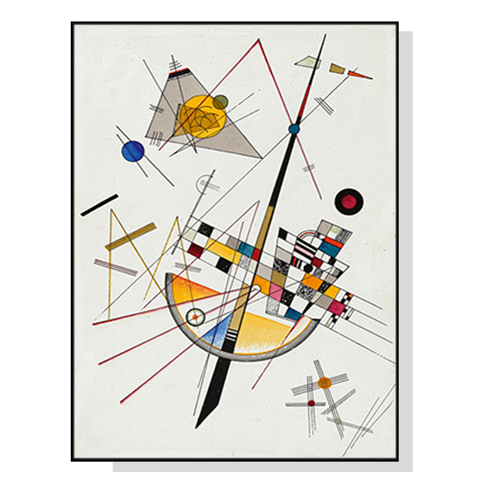V207-1078_Delicate-Tension-By-Wassily-Kandinsky-black_1 Wall Art 70cmx100cm Delicate Tension By Wassily Kandinsky Black Frame Canvas - Image 1