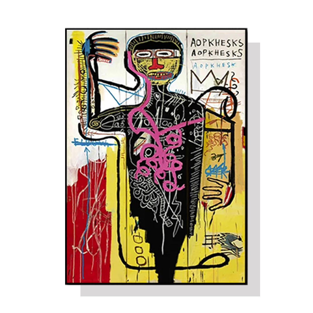 V207-1195_Versus-Medici-By-Michel-Basquiat_1 Wall Art 70cmx100cm Versus Medici Black Frame Canvas - Image 1