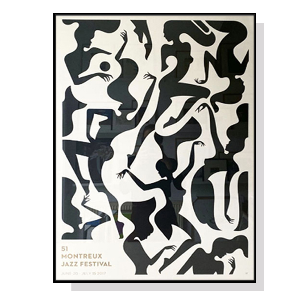 V207-1299-64688-00 Wall Art 60cmx90cm Jazz Festival Black Frame Canvas - Image 1