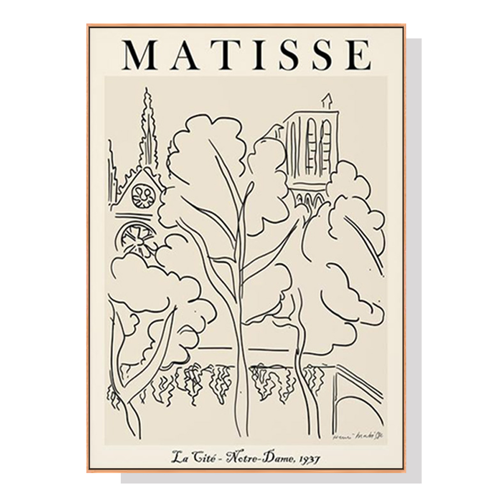 V207-1325-2-146067-00 Wall Art 80cmx120cm Line Art By Henri Matisse Wood Frame Canvas - Image 1