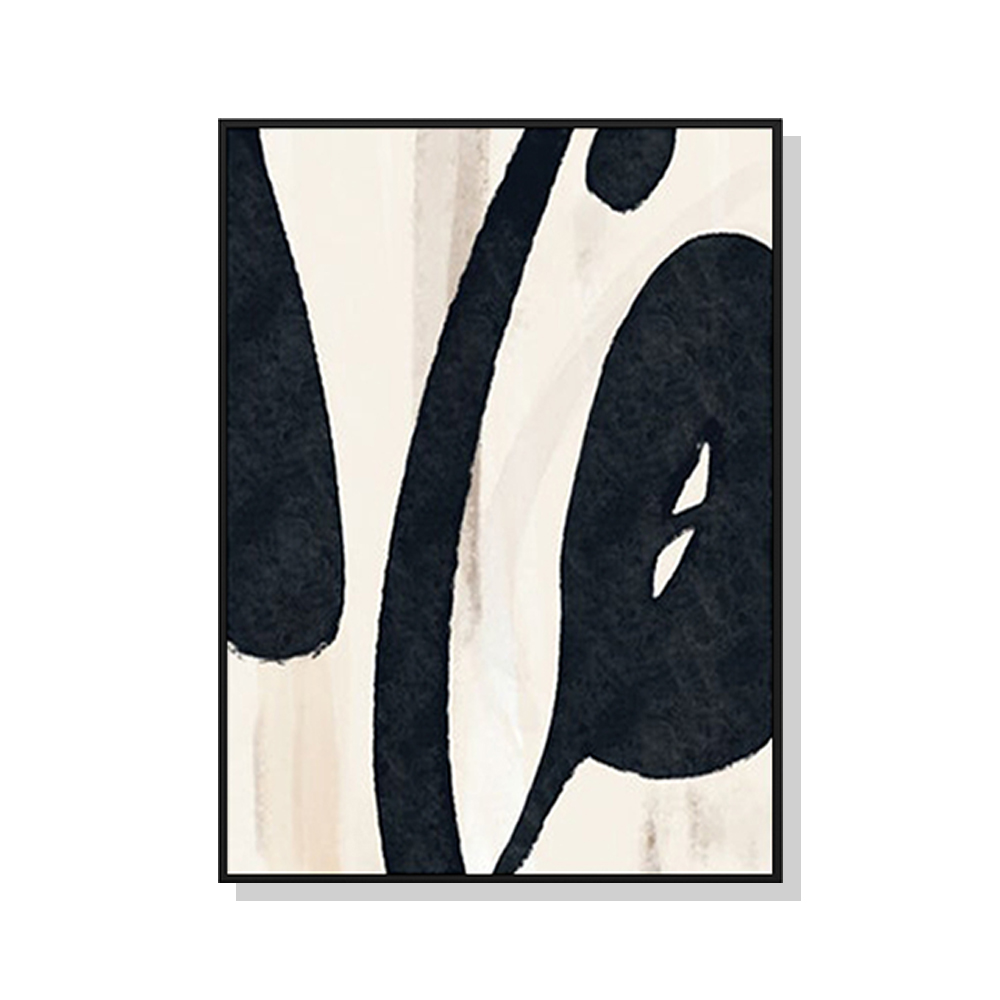 V207-1342-65072-00 Wall Art 70cmx100cm Black Ink Black Frame Canvas - Image 1