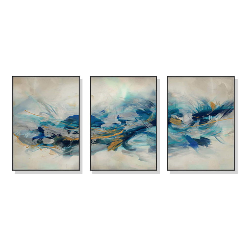 V207-1429-66062-00 Wall Art 40cmx60cm The Universal 3 Sets Black Frame Canvas - Image 1