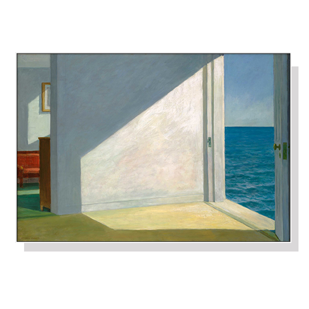 V207-1486-66221-00 Wall Art 80cmx120cm Room By The Sea By Edward Hopper White Frame Canvas - Image 1