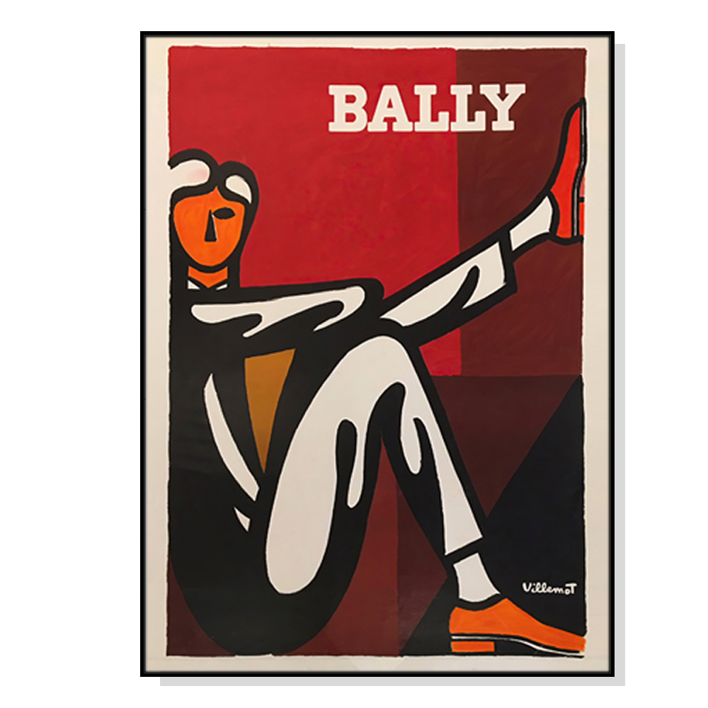 V207-1673-73392-00 Wall Art 60cmx90cm Bally Man by Villemot Black Frame Canvas - Image 1