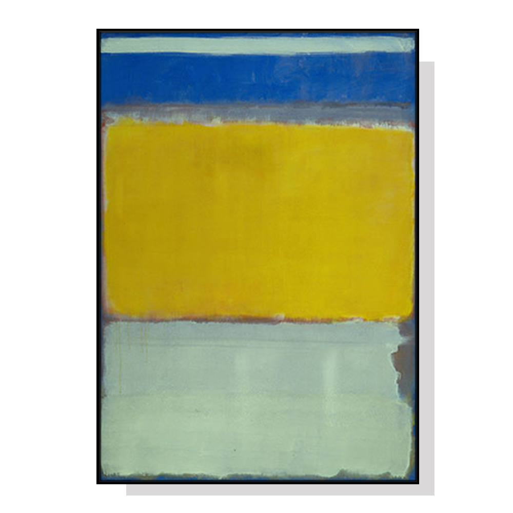 V207-1712-75062-00 Wall Art 60cmx90cm Blue Yellow Green By Mark Rothko Black Frame Canvas - Image 1