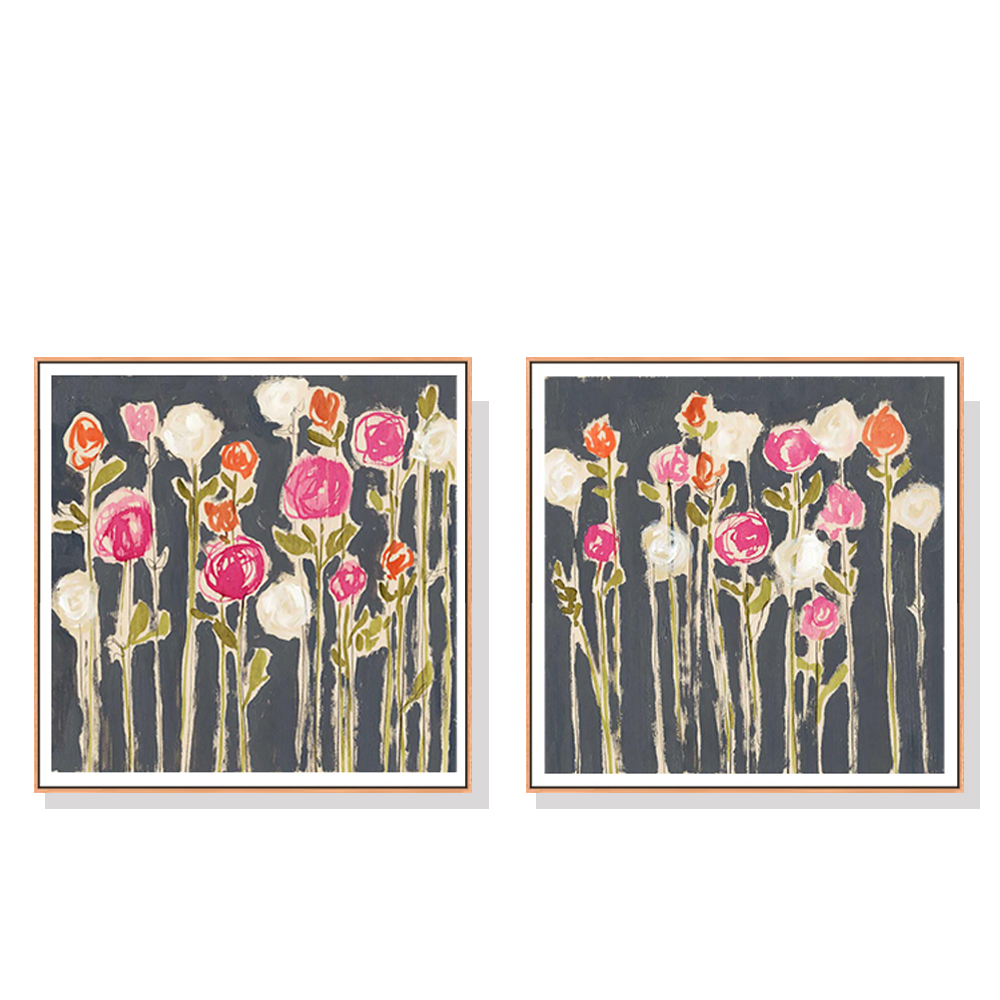 V207-1760-78019-00 Wall Art 70cmx70cm Laurels Lollies 2 Sets Wood Frame Canvas - Image 1