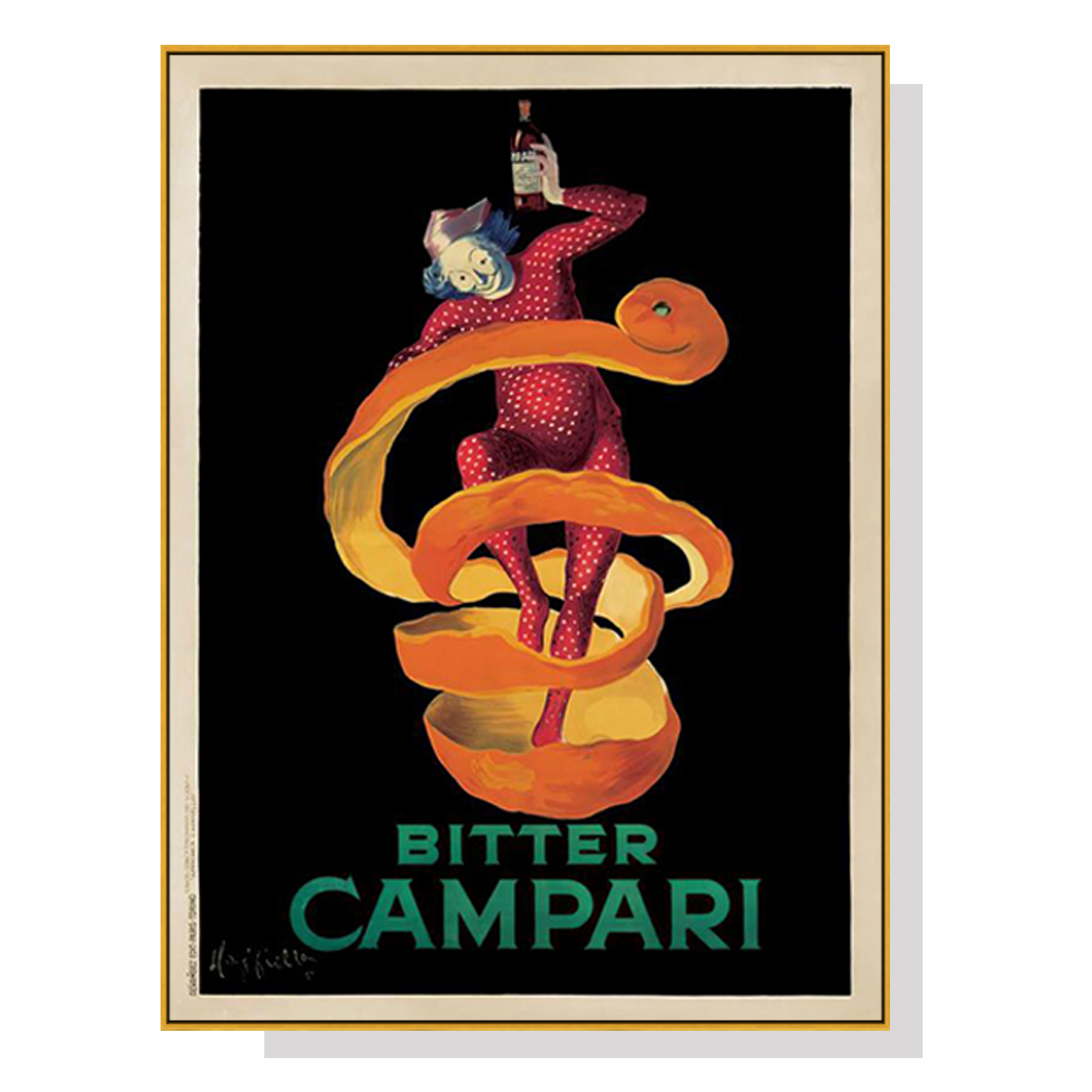 V207-18712-130781-00 Wall Art 90cmx135cm Bitter Campari Gold Frame Canvas - Image 1
