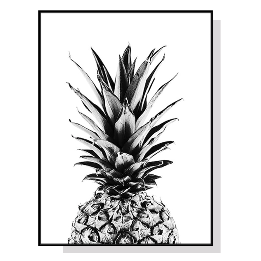 V207-1981-87517-00 Wall Art 80cmx120cm Pineapple Black Frame Canvas - Image 1