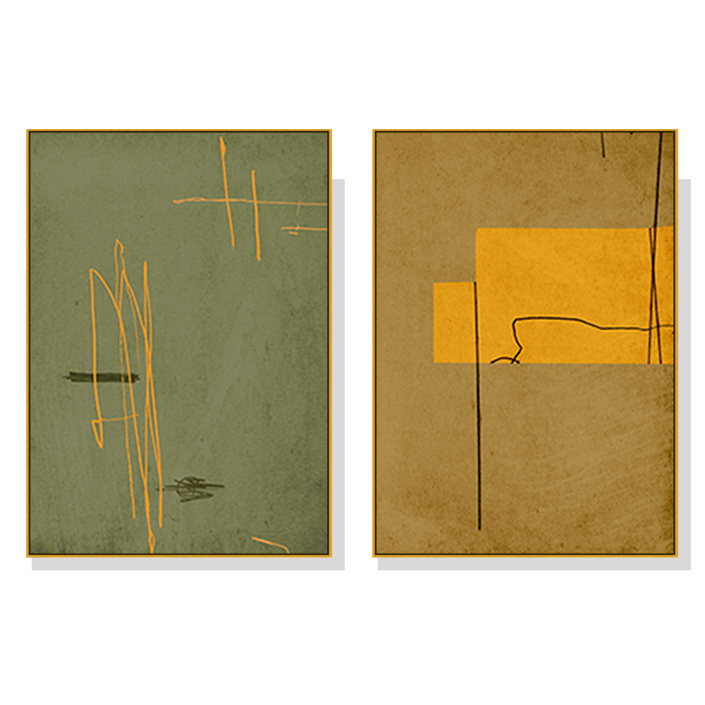 V207-2051-88968-00 Wall Art 70cmx100cm United Study 2 Sets Gold Frame Canvas - Image 1