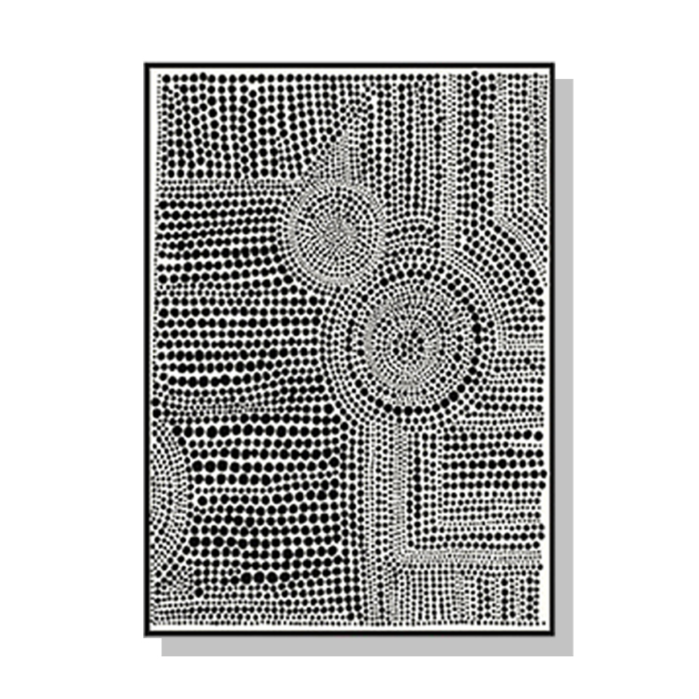 V207-2070-88989-00 Wall Art 70cmx100cm Clustered Dots A Black Frame Canvas - Image 1