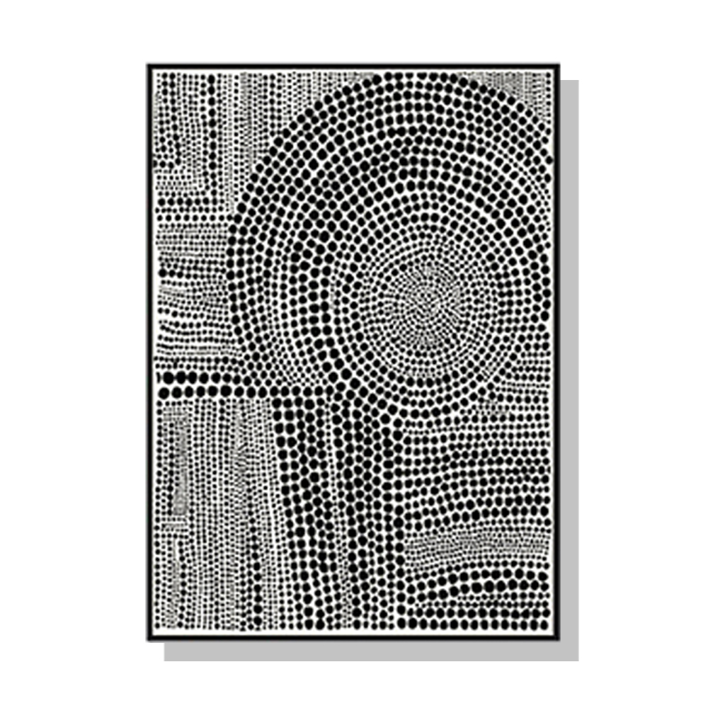V207-2074-88985-00 Wall Art 70cmx100cm Clustered Dots B Black Frame Canvas - Image 1