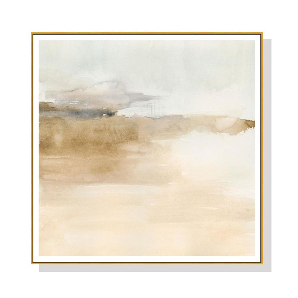 V207-2159-91395-00 Wall Art 50cmx50cm Atmospheric Edge II Gold Frame Canvas - Image 1