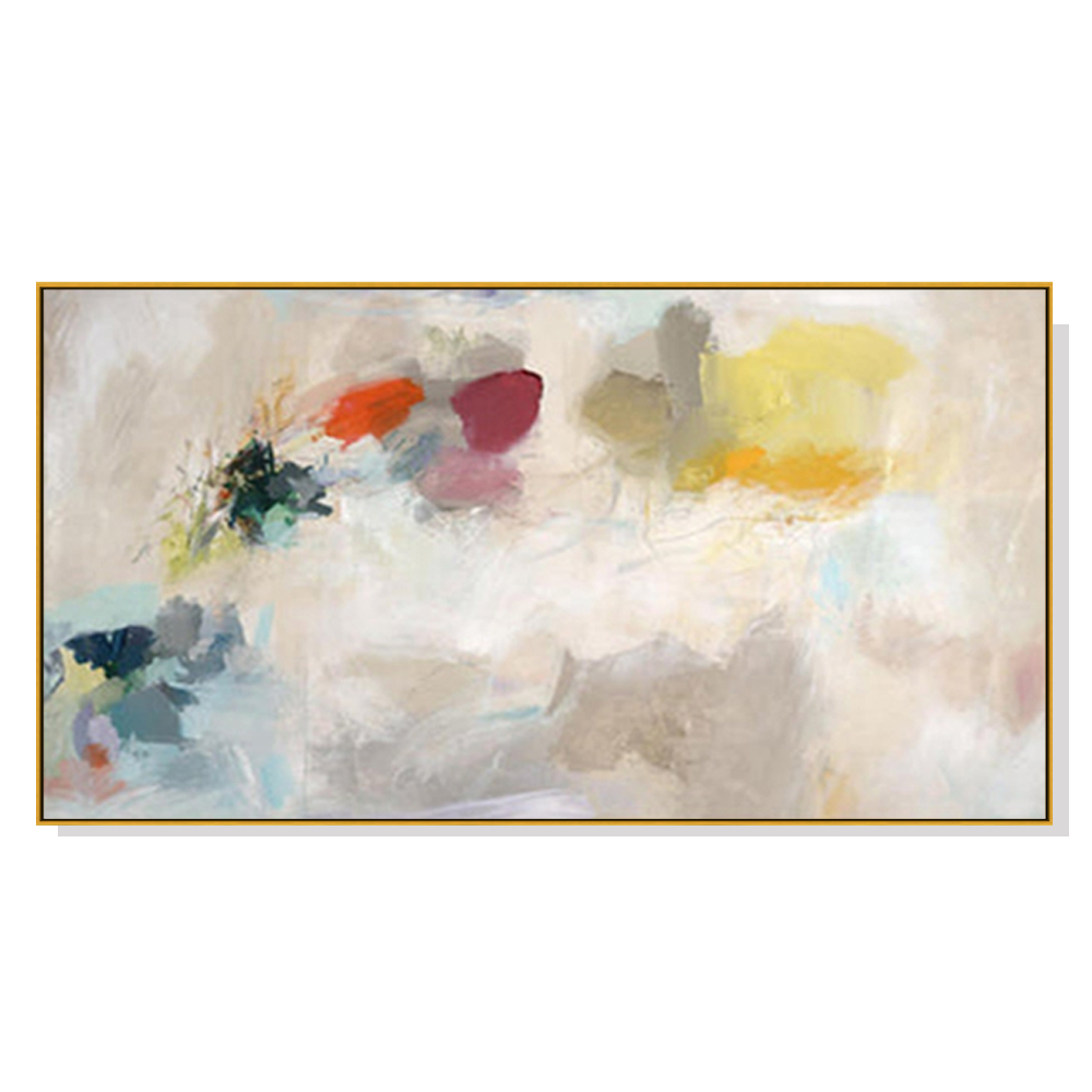 V207-2192-90232-00 Wall Art 60cmx120cm Abstract Crystal Gold Frame Canvas - Image 1