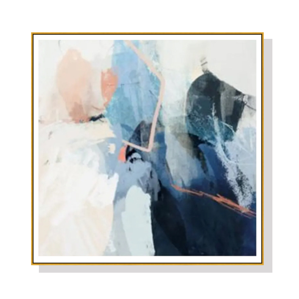 V207-2212-91362-00 Wall Art 60cmx60cm Luz I Gold Frame Canvas - Image 1