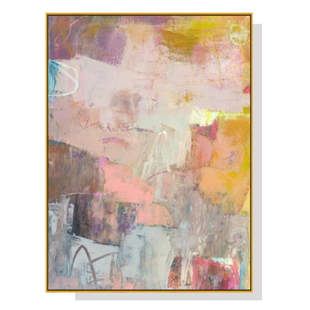 V207-2242-94311-00 Wall Art 70cmx100cm Lann II Gold Frame Canvas - Image 1