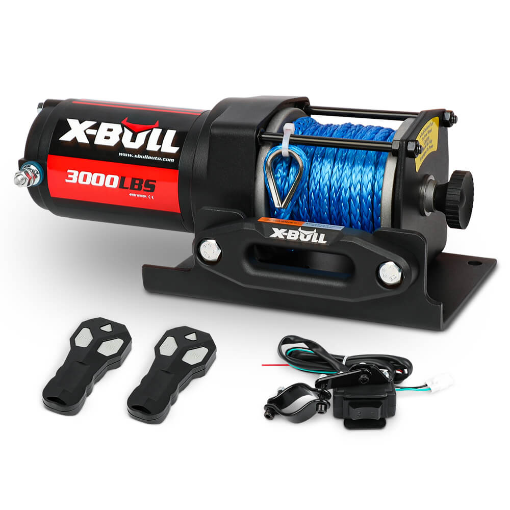 V211-AUEB-AXEW002BV-155272-00 X-BULL Electric Winch 12V 3000lbs/1360kg Synthetic Rope 2 Wireless remotes BOAT ATV UTV 4WD - Image 1