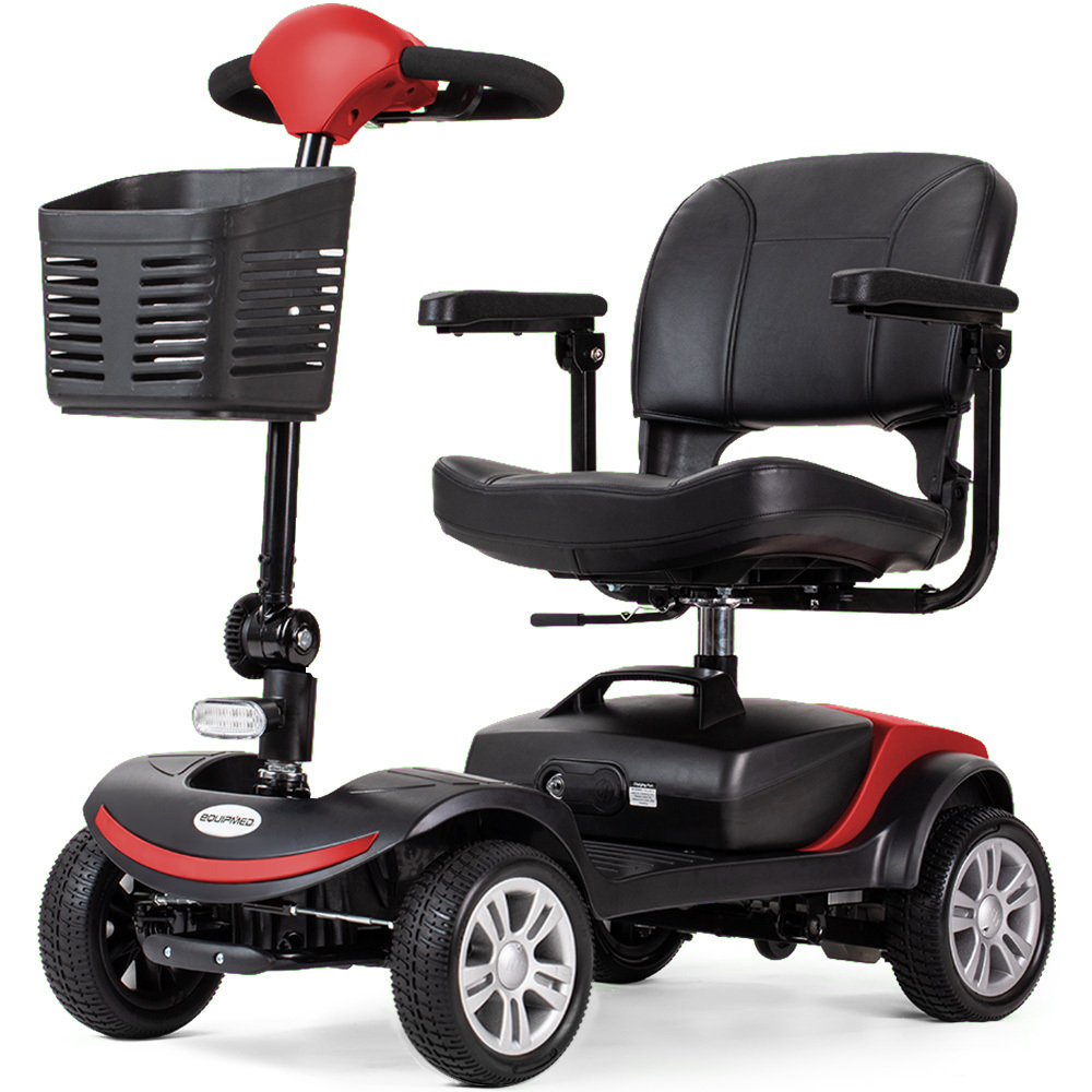 V219-HMBMSCEQ3LRA-225423-00 EQUIPMED FreeRoam+ Mid-Sized Lithium Fast Easy Charge Mobility Scooter, Red - Image 1