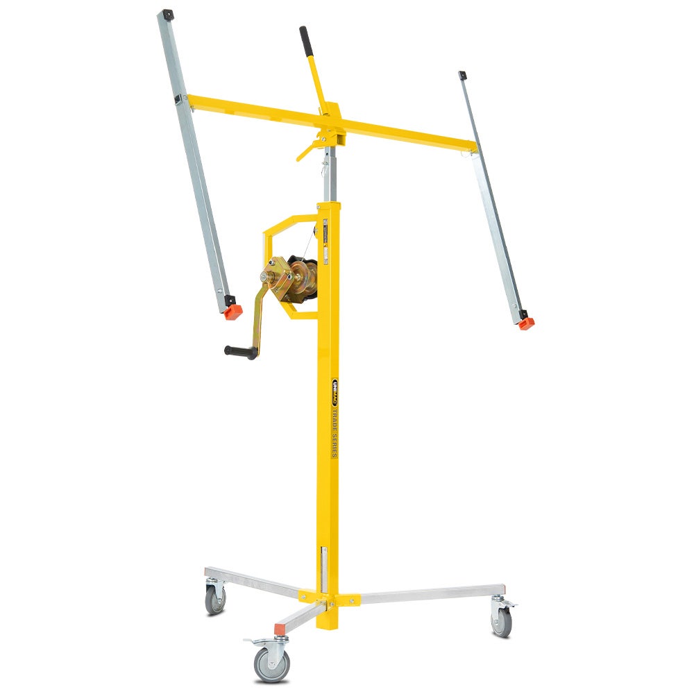 V219-TOLDWLUM310A-202503261325-00 UNIMAC Drywall & Panel Lifter, 1200 x 3600 68kg Max Gyprock Sheet, Galvanised, No-mark Locking Castors - Image 1