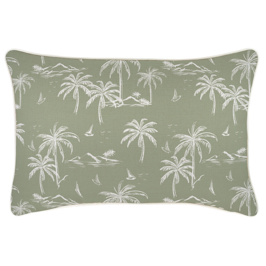 V236-EP12225701WP_EP12225701WP_Indoor-Outdoor-Cushion-Cover-Postcards-Sage Cushion Cover-With Piping-Postcards Sage-35cm x 50cm - Image 1