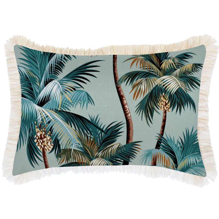 V236-EP13229001CF_EP13229001CF_Indoor-Outdoor-Cushion-Cover-Palm-Trees-Seafoam Cushion Cover-Coastal Fringe Natural-Palm Trees Seafoam-35cm x 50cm - Image 1
