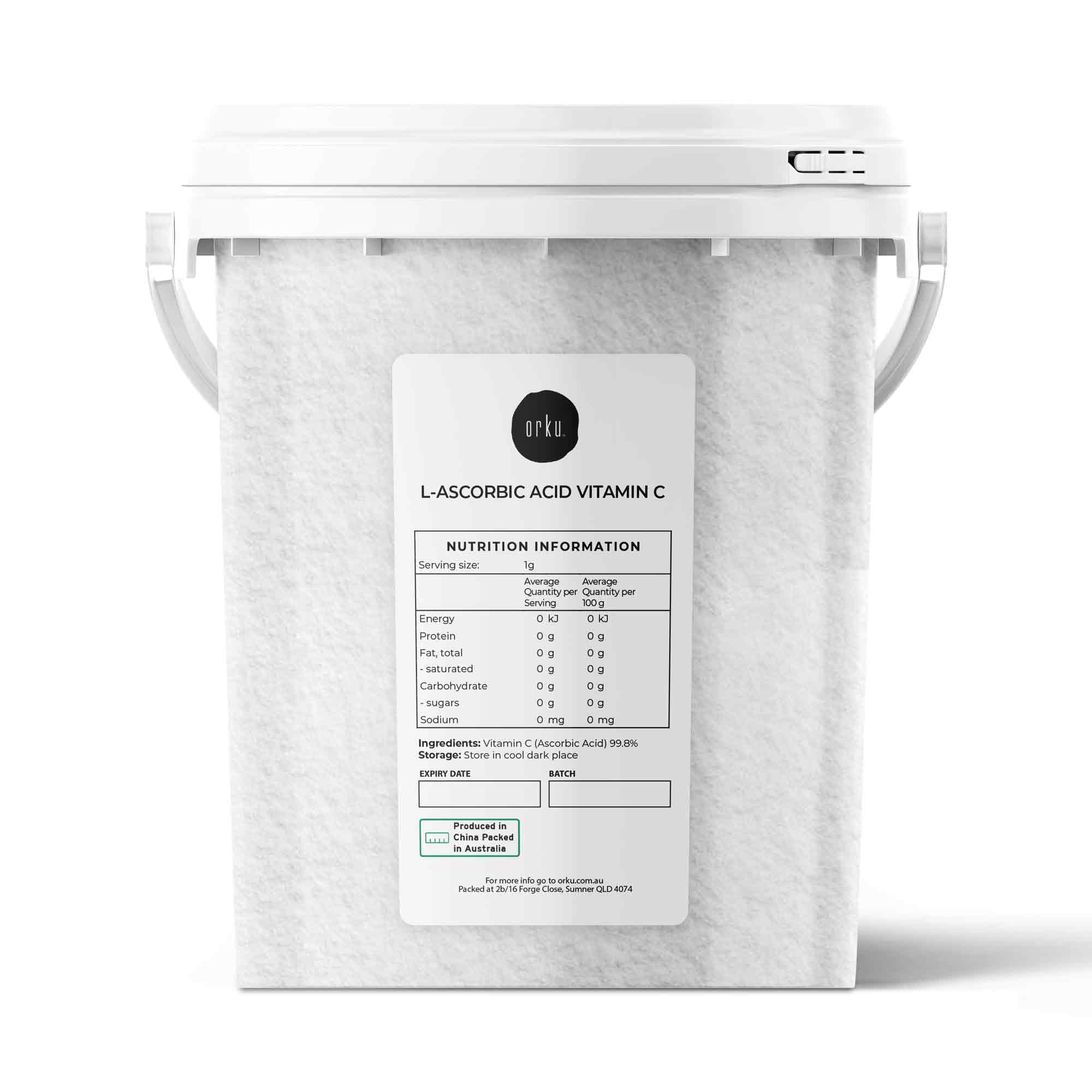 V238-SUPDZ-30740351123536-202507251850-00 Orku 1.3Kg Vitamin C Powder in Tub Pure L-Ascorbic Acid - USP Grade Non-GMO - Image 1