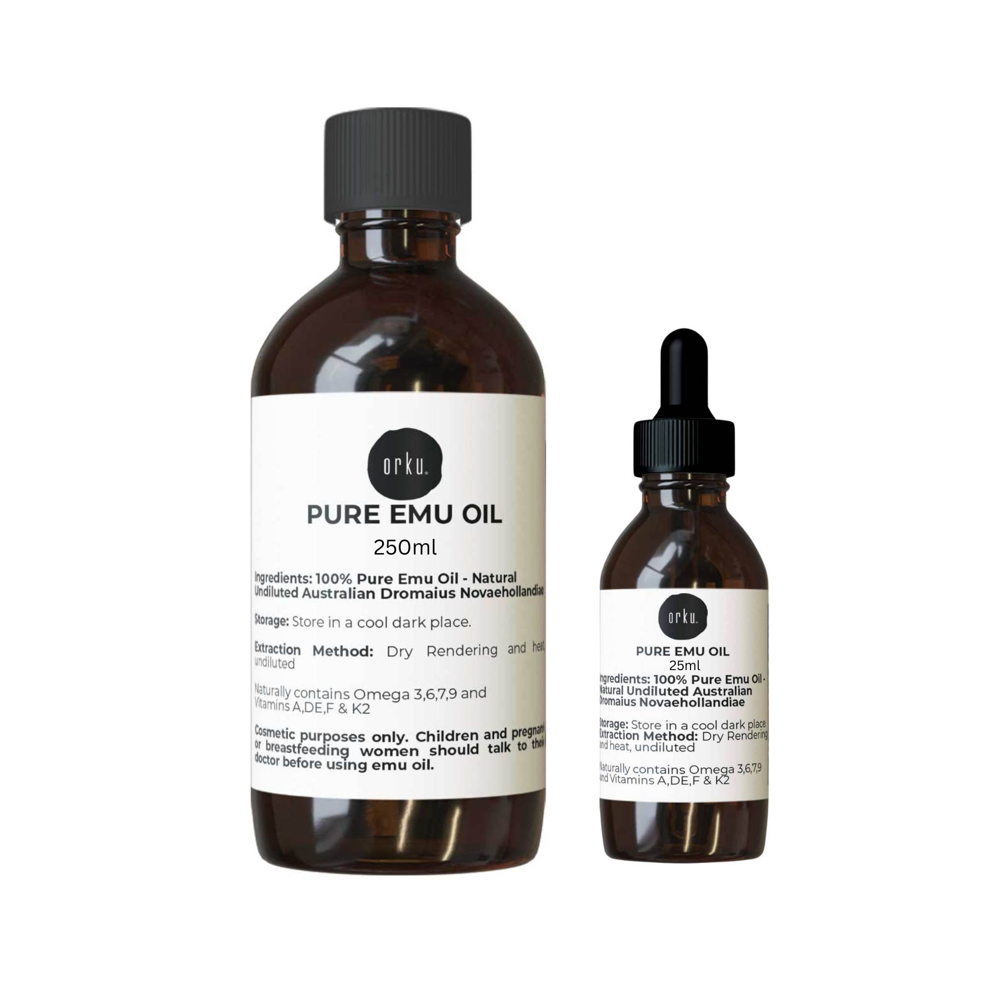 V238-SUPDZ-40895307055184-202507251855-00 Orku 250ml Pure Emu Oil + Bonus 25ml Bottle - Australian Dromaius Novaehollandiae - Image 1