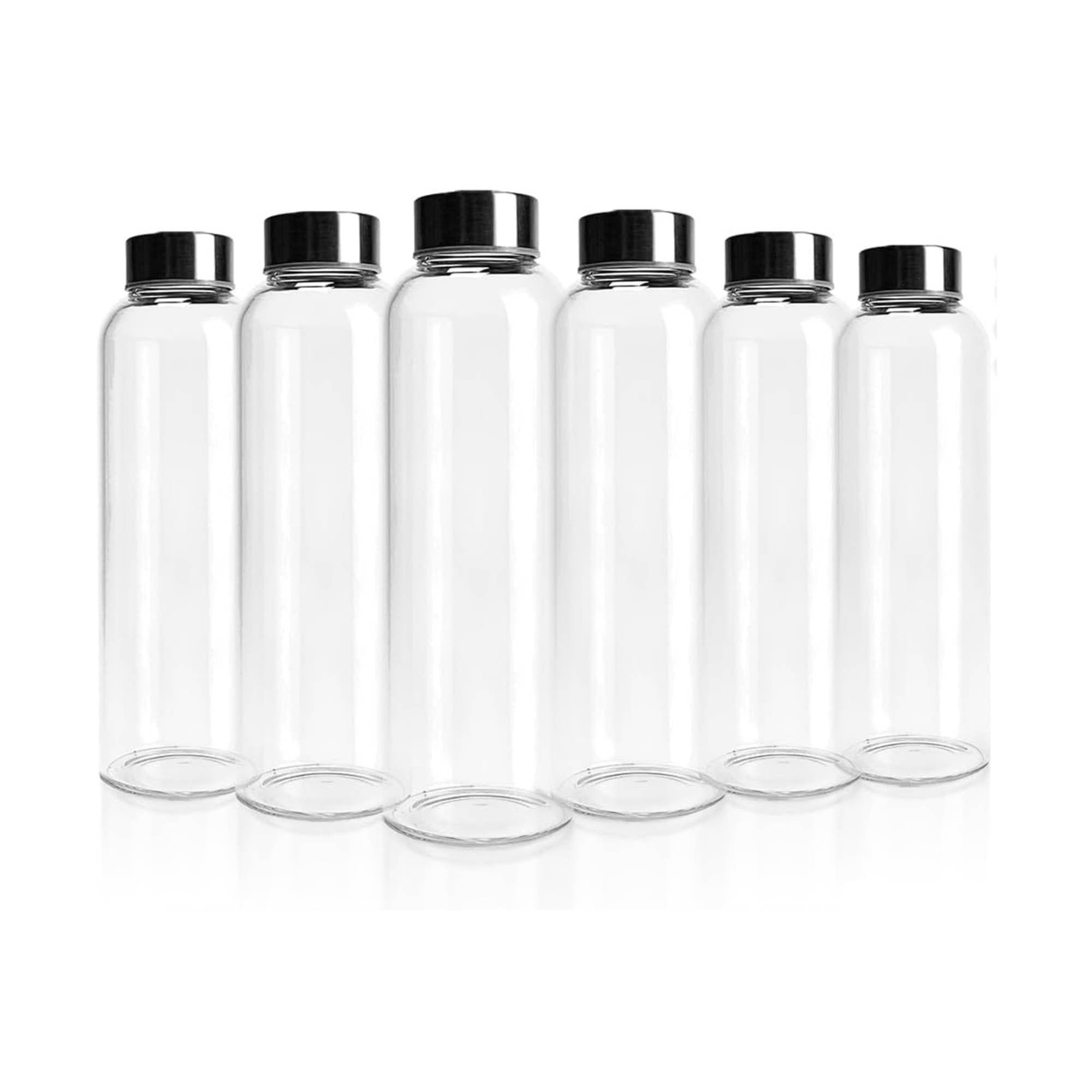 V238-SUPDZ-41199246966864-202507091111-00 Kitchee 500ml Glass Water Bottle with Stainless Steel Lid - Set of 6 Drink Bottles - Image 1