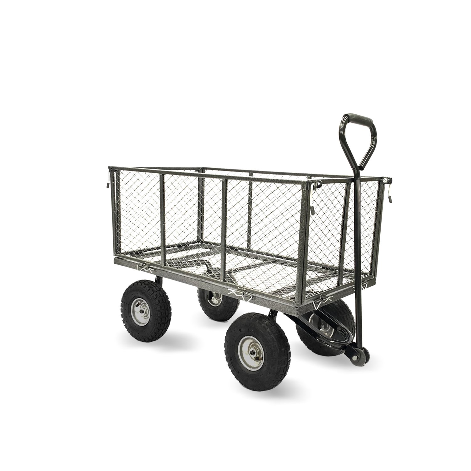 V240-GMC-H38-HM-73347-00 Wallaroo Steel Mesh Garden Trolley Cart - Hammer Grey - Image 1