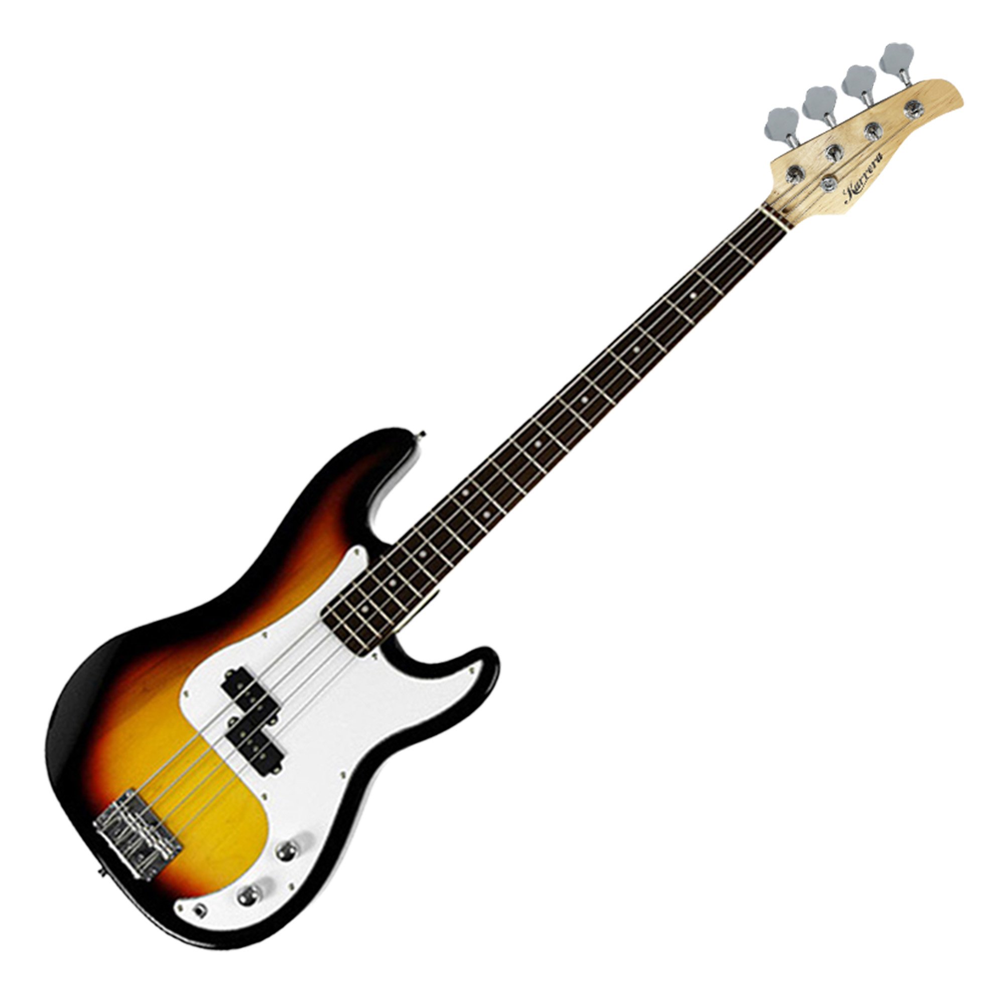 V240-GTR-JB2-15W-SB-226103-00 Karrera 39in Electric Guitar Bass Tuner Music 4-String Instrument Full Size Sunburst - Image 1